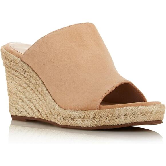 Stuart Weitzman Shoes - Stuart Weitzman Marabella Almond Toe Wedge Slip On Leather Dress Sandals Size 8M